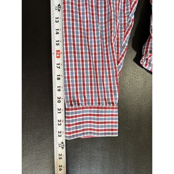 Lot Of 2 IZOD Men's 2XL Button-Down Long Sleeve Shirts Flip Cuffs Plaid Stripes - Picture 11 of 13